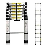 3,8M Teleskopleiter, Mehrzweckleiter Aluminium, 150 kg/330 Pfund...