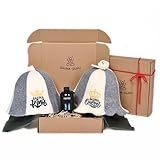 Sauna Geschenkset „Sauna King & Queen“ – 2x Saunahut aus 100%...