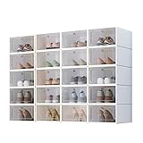 Schuhboxen,20 Schuh Schuhboxenstapelbar Transparent, Shoes Organizer,...