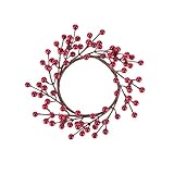 GLOREX 6 3805 503 - Dekokranz mit roten Beeren, ca. 23 x 23 x 3 cm großer...