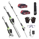 Kabelloser Akku-Heckenschere, mit Spleißstange – 4 in1...