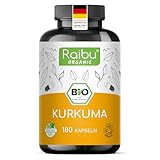 BIO Kurkuma Kapseln hochdosiert - 180 Curcuma Kapseln hochdosiert, 3000mg...