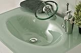 SAM Milchglasbecken Santana, Waschbecken oval, grünes Glas, Waschtisch 70...