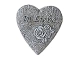 Bambelaa! Grabschmuck Grabdeko Herz Inschrift „In Liebe“ Steinharz...