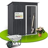Juskys Metall Gerätehaus S mit 1 m², Pultdach, Schiebetür &...