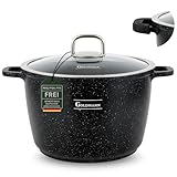 GOLDMANN 24 CM (6.2L) Aluguss-Kochtopf/Suppentöpfe mit Silikongriffen,...