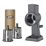Zyliss Alu Trommelreibe Set, Käsereibe mit Kurbel, Gemüsereibe mit 3...