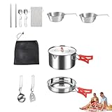 Camping-Topf- und Pfannen-Set, Camping-Töpfe und Pfannen, Camping-Kochset...