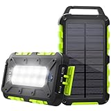 Solar Powerbank 26800mAh, PD 15W Tragbares Solarladegerät mit Solarpanel,...