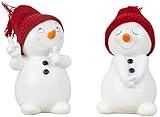 Geschenkestadl 2 Stück Schneemann Figuren fröhlich 15cm Weihnachten Deko...