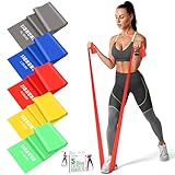 5 Stück Fitnessbänder Set, 1.5M Gymnastikband Resistance Bands in 5...