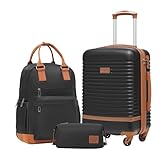 COOLIFE Koffer Trolley Koffer Reisekoffer von ABS Hartschalen Trolley 4...