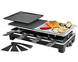 ROMMELSBACHER Raclette Grill RCS – 2 Wendegrillplatten, 1...