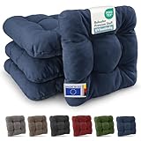 Beautissu 4er Set Premium Stuhlkissen 40x40 cm Dunkelbau – UV-beständig...