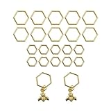 Eieenotee Hexagon-Bienen-Anhänger, Maschenmarkierer zum Stricken,...
