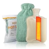 TOHDNC Wärmflasche, 2 l, warm, mit Bezug aus weichem Plüsch, Wärmflasche...