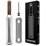 REDSALT® Premium Zester Edelstahl Reibe mit Walnuss Holzgriff |...