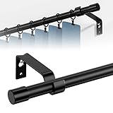 r 66,gardinenstange, 68 to 157 cm gardinenstange schwarz, wandmontage...