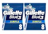 Gillette Blue 3 Simple Einwegrasierer Männer, 8 Rasierer mit 3-fach...