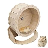 WIYETY Hamster Holzlaufrad: 23cm Holz Laufrad Hamster, Leise Hamster...