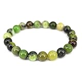 CYDXD 8mm Naturstein-Perlenarmband für Männer und Frauen,Grüner...