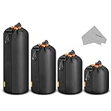 NEEWER Kameraobjektiv Tasche(4 Pack/4 Größen)Dicker Schutzbeutel mit...