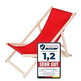 Melko Faltliege Camping Liegestuhl klappbar Stuhl aus Holz ohne Armlehne...