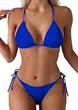 Tainehs Bikini für Damen, Neckholder, Dreieck-Design, sexy Tangahöschen...