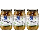 Jassas Griechische grüne Oliven mit Stein 3x 210g | Bio Zertifiziert |...