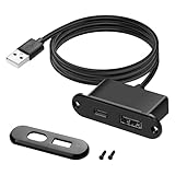 XMSJSIY USB C Schreibtisch Power Grommet Outlet 5V/2A USB/Typ-C Embedded...