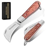 WORKPRO Klappbares Elektriker Messer mit Gebogene Edelstahl-Klinge,...