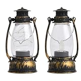 2er-Set Outdoor-Laternen - Wasserdichte Hängende Vintage LED Campinglampen...