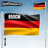 NAIZY Aluminium Fahnenmast 6,5 m mit Deutschland Fahne + Bodenhülse +...
