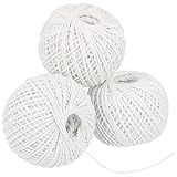 com-four® 3X Bratenschnur - Küchengarn zum Kochen und Grillen - Weiße...