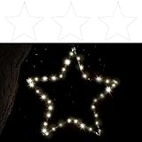 LED Stern 3er Set weiß 20 LEDs | Eisen Kunststoff Ø20cm batteriebetrieben...