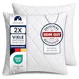 Polyester Kopfkissen (40x40 cm groß) - 2er Set Kissen für Bett und als...