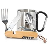 Wander Set & Taschenmesser mit Gabel, Löffel & Messer & mehr
