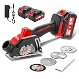 TEENO Akku-Mini-Handkreissäge, Akku Handkreissäge mit LED-Leuchte, 2x...