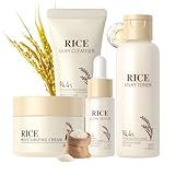 Reis Gesichtspflege Skincare Set 4pcs, Rice Pflegeset Damen Skin Care...