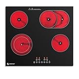 AMZCHEF Glaskeramikkochfeld 4 Platten 7200W, Herdplatte 4 Kochfelder 60 cm,...