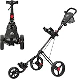 XDriveMax GC27 3 Wheel Golf Push Cart, Golf Trolley Folding Lightweight...