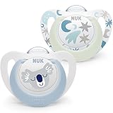 Nuk Star Night & Day Baby Schnuller 0-6 Monate, phosphoreszierende...