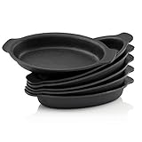 BBQ-Toro Gusseisen Servierpfännchen Set (6-er Pack) | 22,5 x 13 cm - oval...