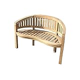 Ambientehome Teak Bananenbank 2-sitzer Teakbank Gartenbank Sitzbank 120 cm,...