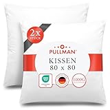 Pullman Kopfkissen 80x80 cm – 2er Set Hotelqualität Mikrofaser Kissen...