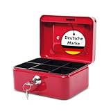 Geldkassette Stahlblech, Größe 1, (B) 152 (T) 125 (H) 90 mm rot