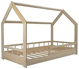 Velinda Kinderbett Hausbett Spielbett Abenteuerbett Naturholz +...