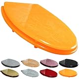 Robuster orangefarbener Glitzer-Toilettensitz, Absenkautomatik und...