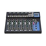 Bluetooth Audio Mixer 7 Kanal, DJ Mischpult Live Studio mit USB Sound...