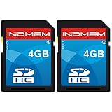 INDMEM SD Card 4GB SDHC Class 4 Flash Memory Card 4 GB Camera Cards 2Packs